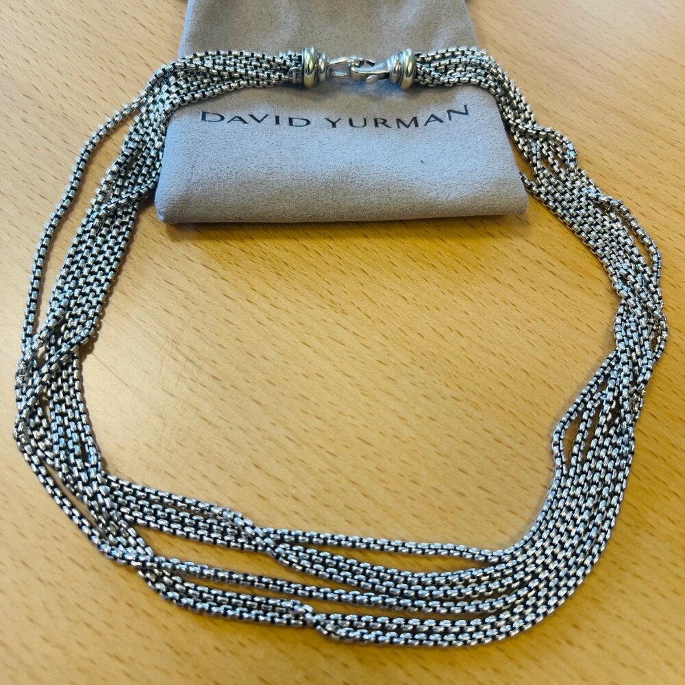 AUTHENTIC David Yurman multi-strand 17" necklace!
